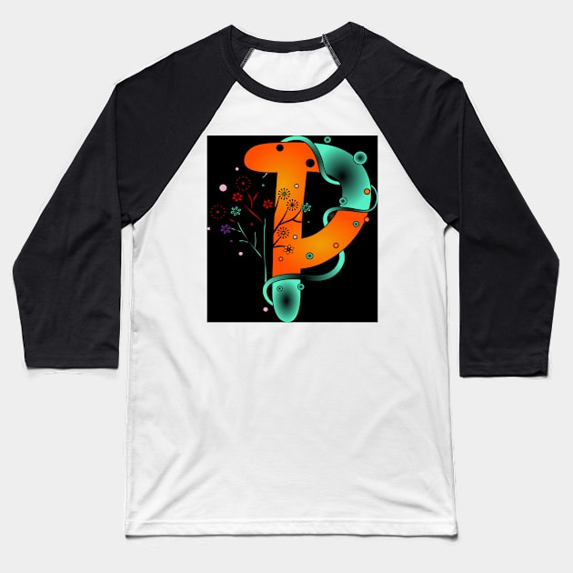 Alphabet 063 (Style:2) Baseball T-Shirt by luminousstore